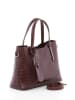 Lia Biassoni Leder-Schultertasche "Acco" in Lila - (B)32 x (H)22 x (T)12 cm