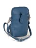 Lia Biassoni Leder-Handytasche "Paglia" in Blau - (B)15 x (H)20 x (T)1 cm