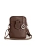 Lia Biassoni Skórzana torebka "Paglia" w kolorze ciemnobrązowym na telefon - 15 x 20 x 1 cm