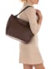 Lia Biassoni Leder-Schultertasche "Merula" in Braun - (B)32 x (H)28 x (T)14 cm