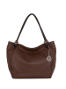 Lia Biassoni Leder-Schultertasche "Merula" in Braun - (B)32 x (H)28 x (T)14 cm