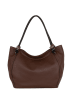 Lia Biassoni Leder-Schultertasche "Merula" in Braun - (B)32 x (H)28 x (T)14 cm
