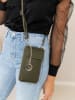 Lia Biassoni Leder-Handytasche "Cerca" in Olive - (B)11 x (H)19 x (T)4 cm