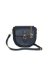 Lia Biassoni Leder-Umhängetasche "Accesa" in Dunkelblau - (B)24 x (H)18 x (T)12 cm