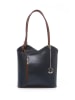 Lia Biassoni Leder-Schultertasche in Dunkelblau - (B)28 x (H)55 x (T)9 cm