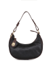 Lia Biassoni Leder-Schultertasche "Acquato" in Schwarz- (B)26 x (H)17 x (T)7 cm