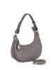 Lia Biassoni Leder-Schultertasche "Acquato" in Grau - (B)26 x (H)17 x (T)7 cm