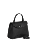 Lia Biassoni Leder-Henkeltasche "Arera" in Schwarz - (B)29 x (H)23 x (T)13 cm