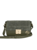 Lia Biassoni Leder-Umhängetasche "Camoscio" in Oliv - (B)24 x (H)16 x (T)7 cm