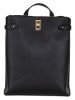 Lia Biassoni Leder-Rucksack "Dollaro" in Schwarz - (B)26 x (H)29 x (T)16 cm