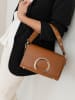 Lia Biassoni Leder-Schultertasche "Solano" in Hellbraun - (B)24 x (H)16 x (T)8 cm