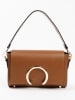 Lia Biassoni Leder-Schultertasche "Solano" in Hellbraun - (B)24 x (H)16 x (T)8 cm