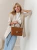 Lia Biassoni Leder-Henkeltasche in Hellbraun - (B)29 x (H)29 x (T)12 cm