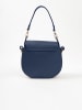 Lia Biassoni Leder-Schultertasche "Catona" in Dunkelblau - (B)20 x (H)19 x (T)9 cm