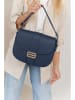 Lia Biassoni Leder-Schultertasche in Dunkelblau - (B)27 x (H)22 x (T)7 cm