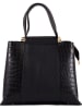 Lia Biassoni Leder-Henkeltasche "Lato" in Schwarz - (B)25 x (H)25 x (T)12 cm