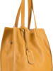 Lia Biassoni Leder-Schultertasche "Busento" in Gelb - (B)34 x (H)28 x (T)12 cm