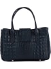 Lia Biassoni Leder-Henkeltasche in Dunkelblau - (B)26 x (H)17 x (T)12 cm