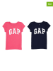GAP 2er-Set: Shirts in Dunkelblau/ Pink