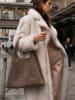 maison héritage PARIS Leder-Schultertasche "Tikki" in Beige - (B)40 x (H)28 x (T)14 cm
