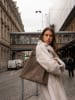 maison héritage PARIS Leder-Schultertasche "Tikki" in Beige - (B)40 x (H)28 x (T)14 cm