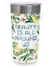 ppd Kubek termiczny "Beauty is around" w kolorze białym ze wzorem - 400 ml
