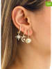 Miu Silver Pozłacane kolczyki-kreole (3 szt.) z cyrkoniami