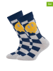 ewers 2er-Set: Socken "Karo/ Smile" in Dunkelblau/ Creme
