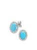 Revoni Witvergulde oorstekers met diamanten en turkooizen
