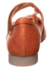 Think! Leder-Spangenballerinas in Cognac