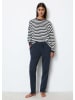 Marc O´Polo Bodywear Pyjama in Dunkelblau/ Weiß