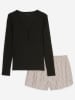 Marc O´Polo Bodywear Pyjama in Schwarz/ Beige