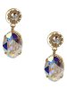 Otazu Vergulde oorstekers met Swarovski-kristallen