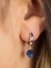 Engelsrufer Srebrne kolczyki-kreole "Powerful Stone" z lapis lazuli