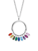 Engelsrufer Zilveren ketting "Flying Stones" met edelstenen - (L)42 cm