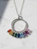 Engelsrufer Zilveren ketting "Flying Stones" met edelstenen - (L)42 cm