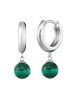 Engelsrufer Srebrne kolczyki-kreole "Powerful Stone" z malachitami