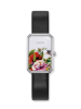 Engelsrufer Zegarek kwarcowy "Flower" w kolorze srebrno-czarnym - 1,8 x 2,65 cm