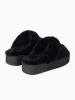 NICEBAY Schaffell-Hausschuhe "Emila" in Schwarz