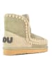 Mou Leren winterboots groen/beige
