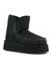 Mou Leren winterboots zwart