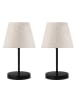 Opviq Lampy stołowe (2 szt.) w kolorze kremowo-czarnym - wys. 36 x Ø 22 cm