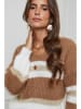 L'armoire de Suzette Sweter w kolorze karmelowo-białym