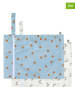 Lässig 2er-Set: Wickeltaschen ''Happy Rascals Smile'' in Blau/ Creme - (L)29 x (B)40 cm