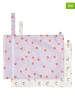 Lässig 2er-Set: Wickeltaschen ''Happy Rascals Heart'' in Lila/ Creme - (L)29 x (B)40 cm