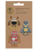 Lässig Textil-Patches "Robots" in Rot/ Senf/ Blau