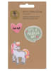 Lässig Textil-Patches "Unicorn" in Pink/ Grün/ Weiß
