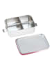Lässig Lunchbox ''Solid'' zilverkleurig/roze - (B)18 x (H)6,9 x (D)13,3 cm