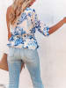 LA Angels Bluse in Creme/ Blau