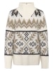 KARI TRAA Pullover "Amelia" in Weiß/ Beige/ Anthrazit